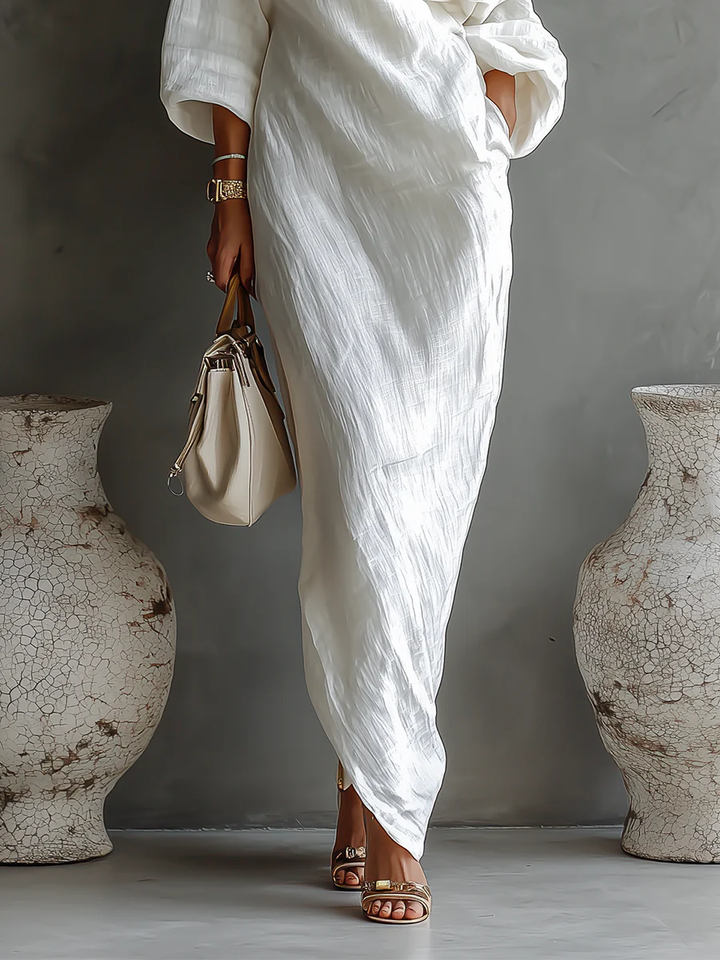 Linoretta | Elegant One-Shoulder Maxi Dress with Flowing Fall