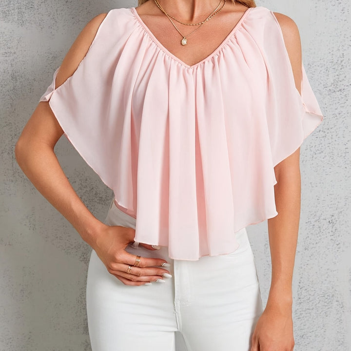 Adele | Pleated Off-Shoulder Blouse with Elegant Style