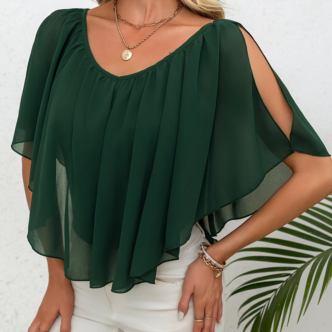 Adele | Pleated Off-Shoulder Blouse with Elegant Style
