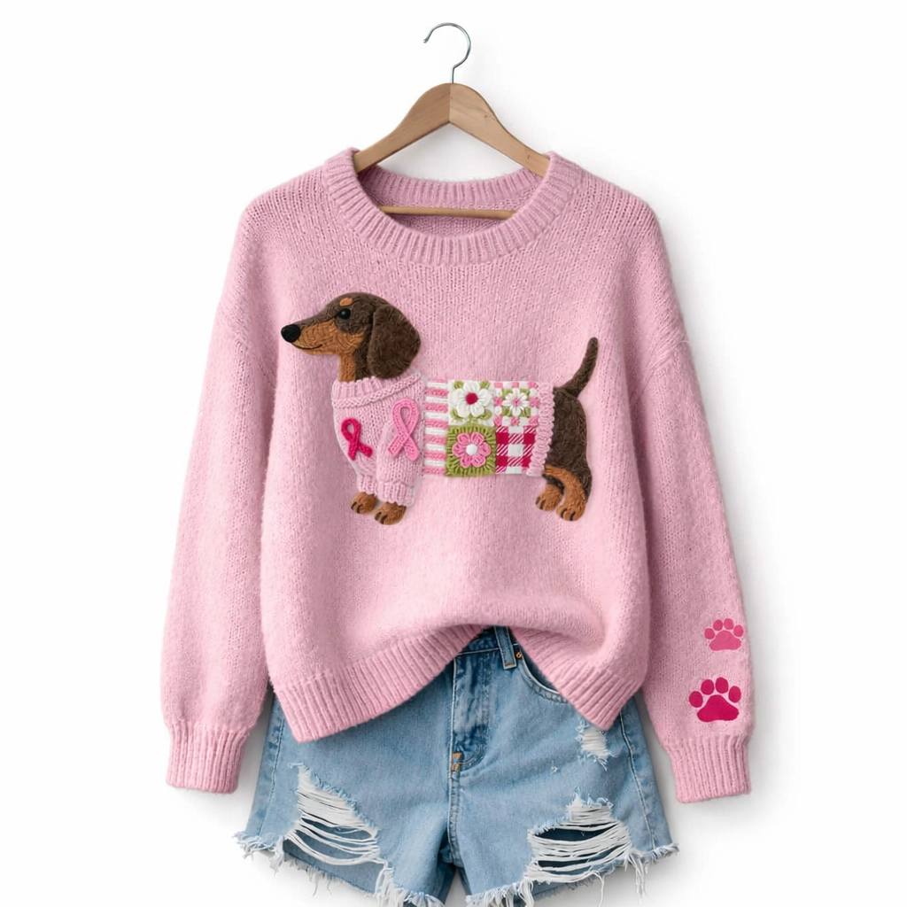 Lula™ Wool Sweater with Dog Design