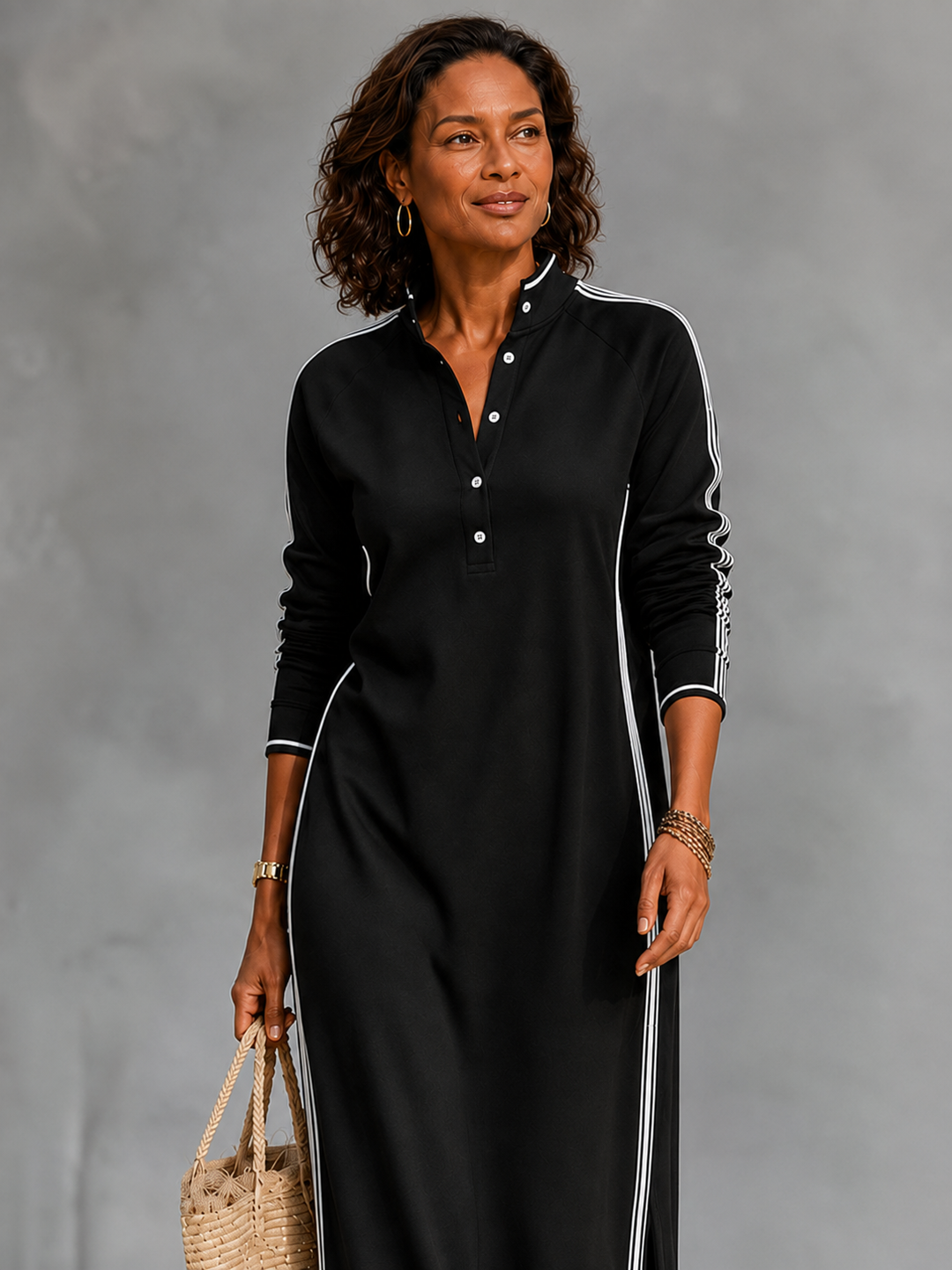 Romy™ | Contrast-Trim Sport Maxi Dress