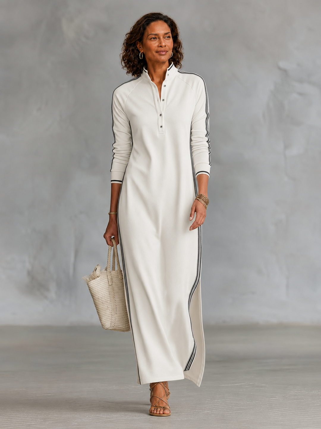 Romy™ | Contrast-Trim Sport Maxi Dress