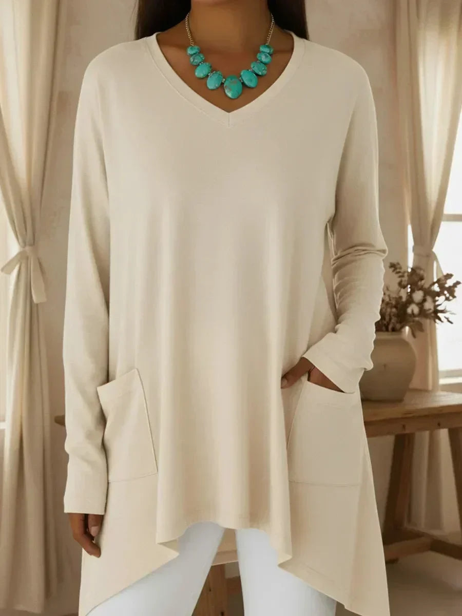 Boglarka | Relaxed V-Neck Pullover