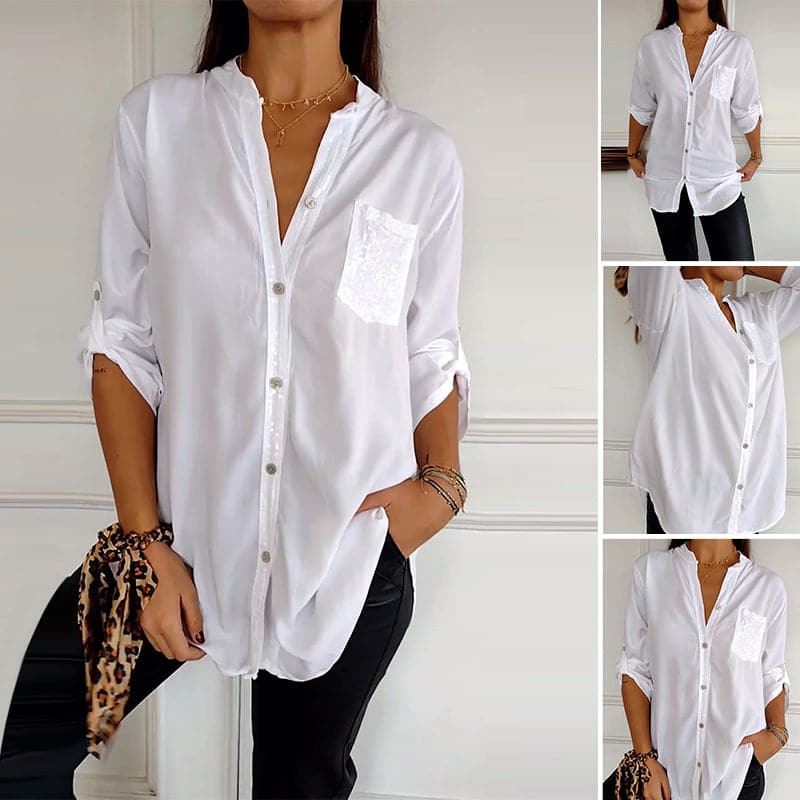 Hadley | Top Casual Patchwork with Shiny Sequins