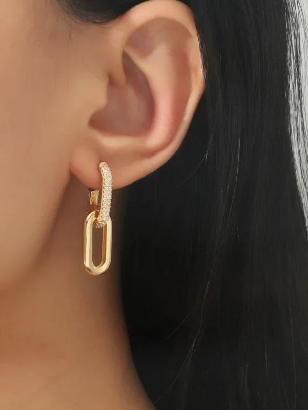 Fallon™ Elegant Chain Earrings with Zirconia Sparkle