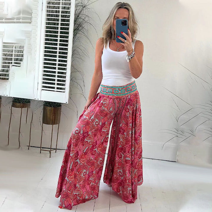 Mavis | Elastic Pants with Ethnic Print