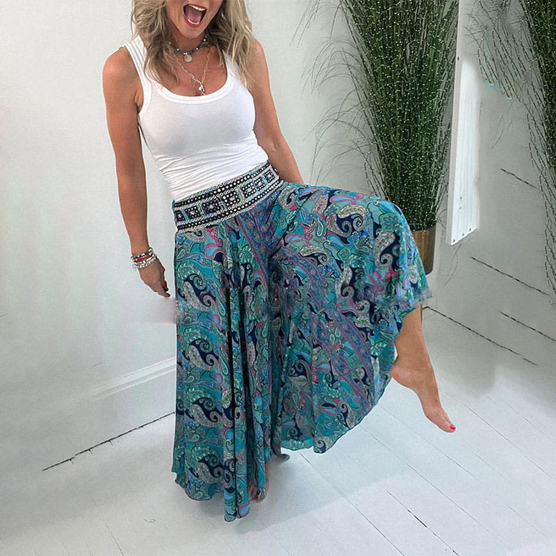 Mavis | Elastic Pants with Ethnic Print