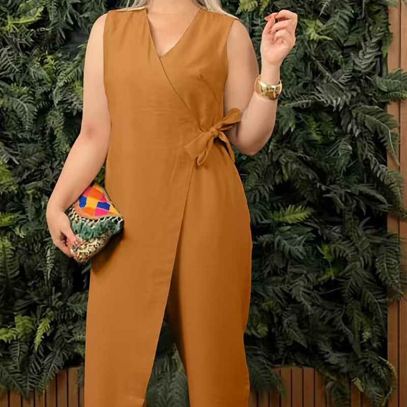 Dahlia | Mono Casual for Women with V-Neck with waist tie