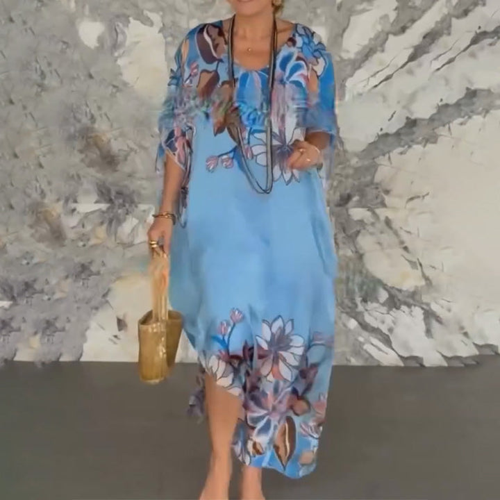 Ione | Elegant V-Neck Flowing Maxi Dress