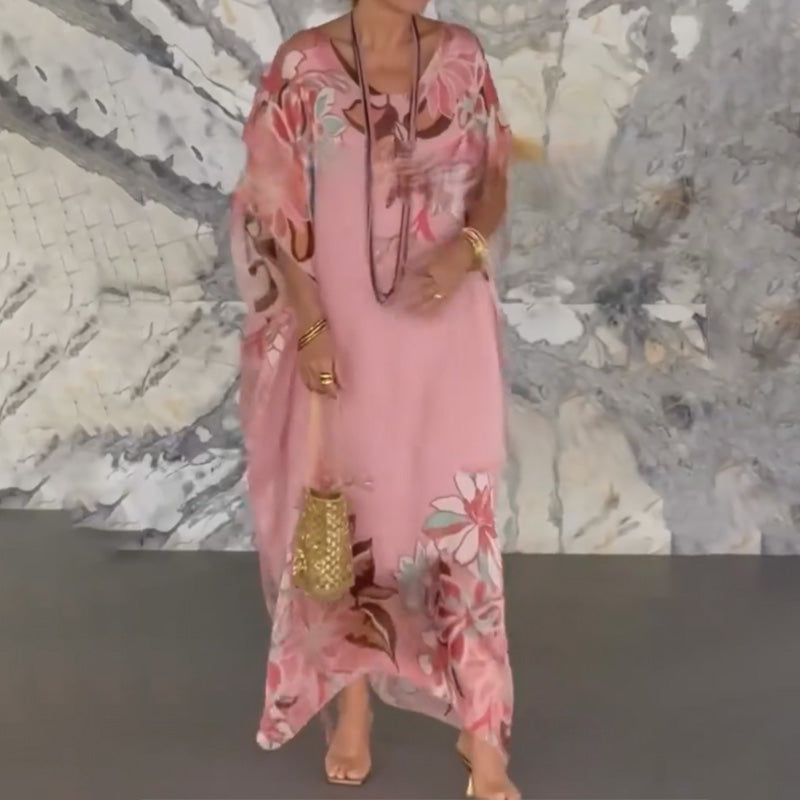 Ione | Elegant V-Neck Flowing Maxi Dress