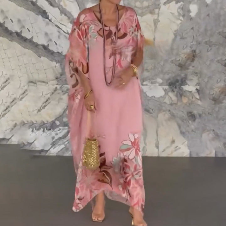 Ione | Elegant V-Neck Flowing Maxi Dress