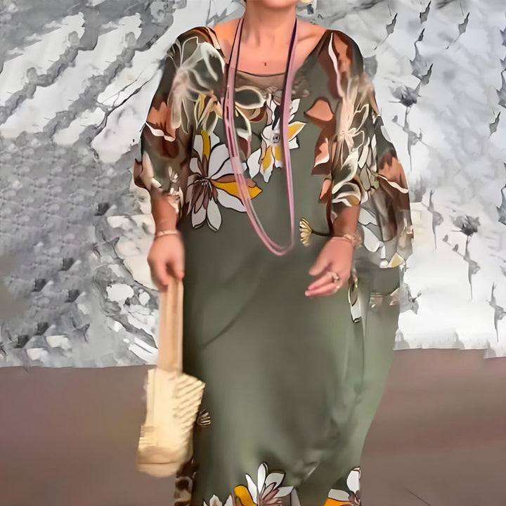 Ione | Elegant V-Neck Flowing Maxi Dress