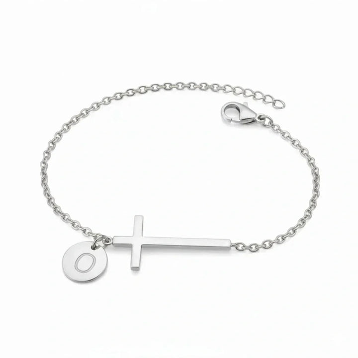 Elodryn™ Sacred Initial Bracelet – Customized Cross
