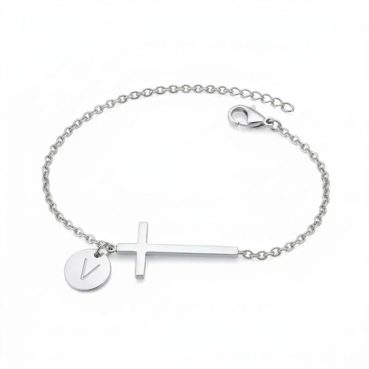 Elodryn™ Sacred Initial Bracelet – Customized Cross