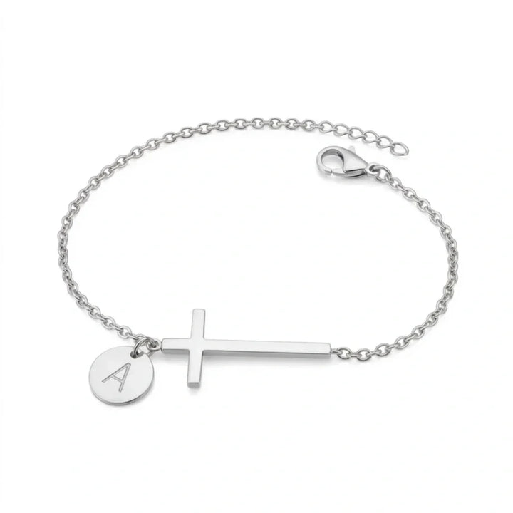 Elodryn™ Sacred Initial Bracelet – Customized Cross