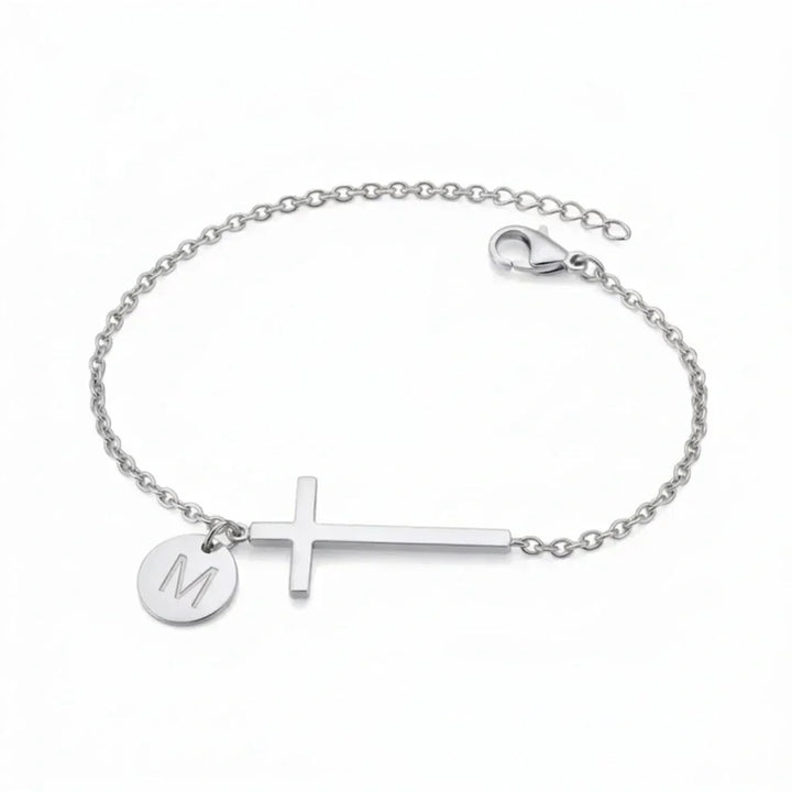 Elodryn™ Sacred Initial Bracelet – Customized Cross