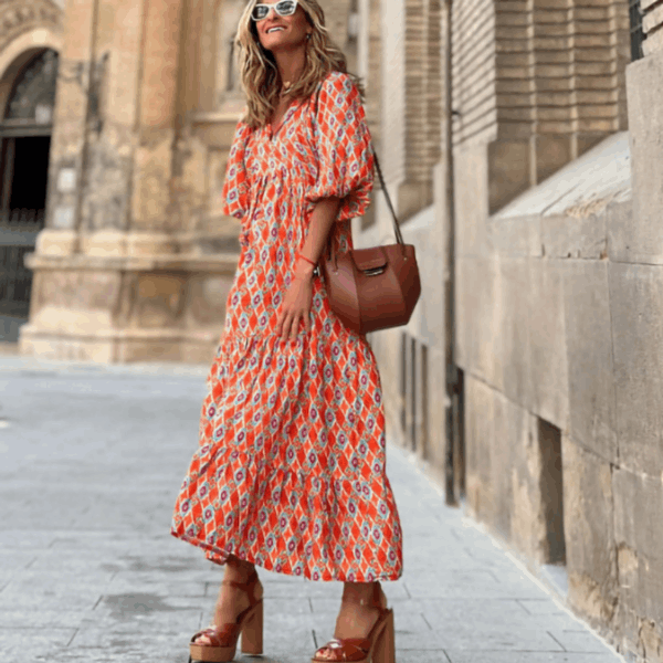 Colette - Print Boho Midi Dress
